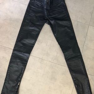 Rag & Bone black waxed skinny jeans